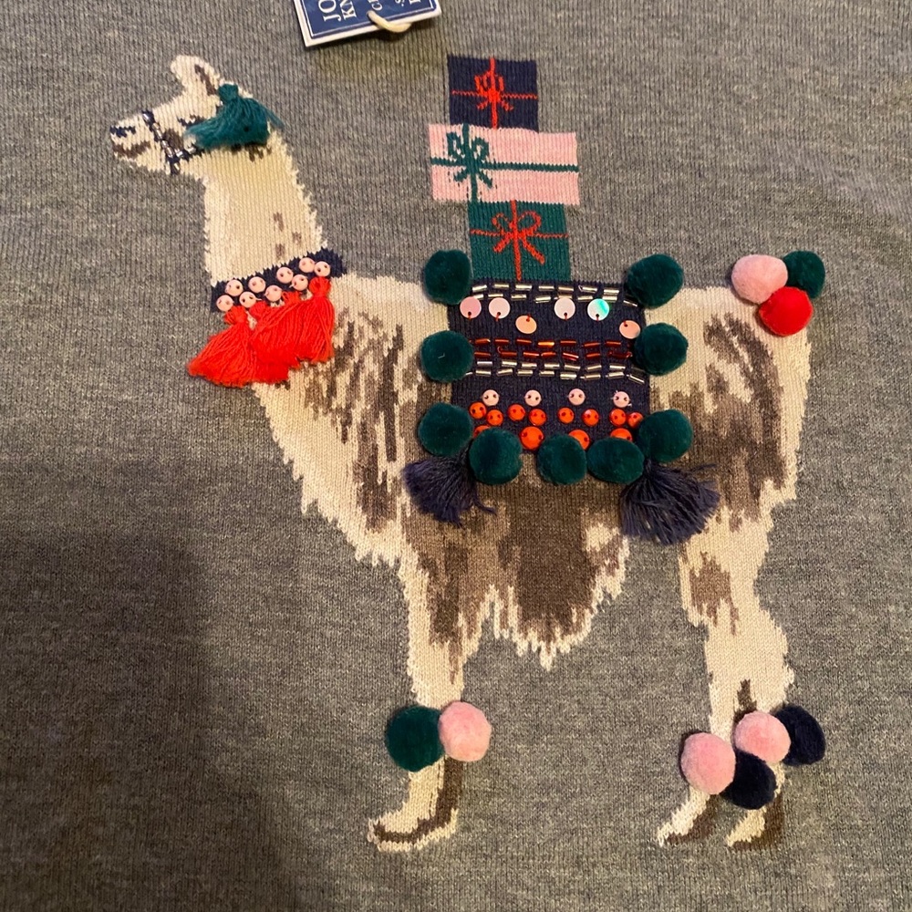 Joules grey festive llama sweater NWTS 10 🦙 - Picture 2 of 8